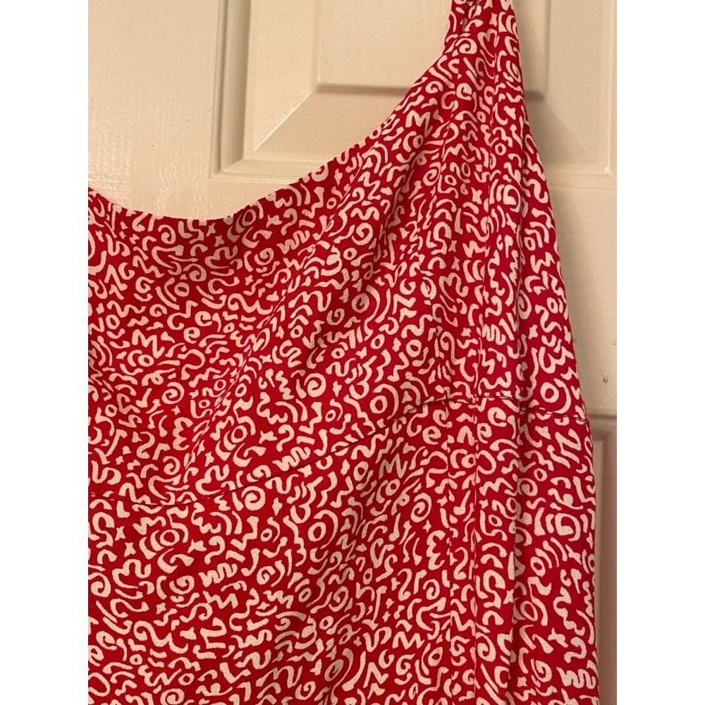 Reformation Yasmin Sundress Flare Mini Dress in Scribble Red Size 10 - Picture 6 of 9